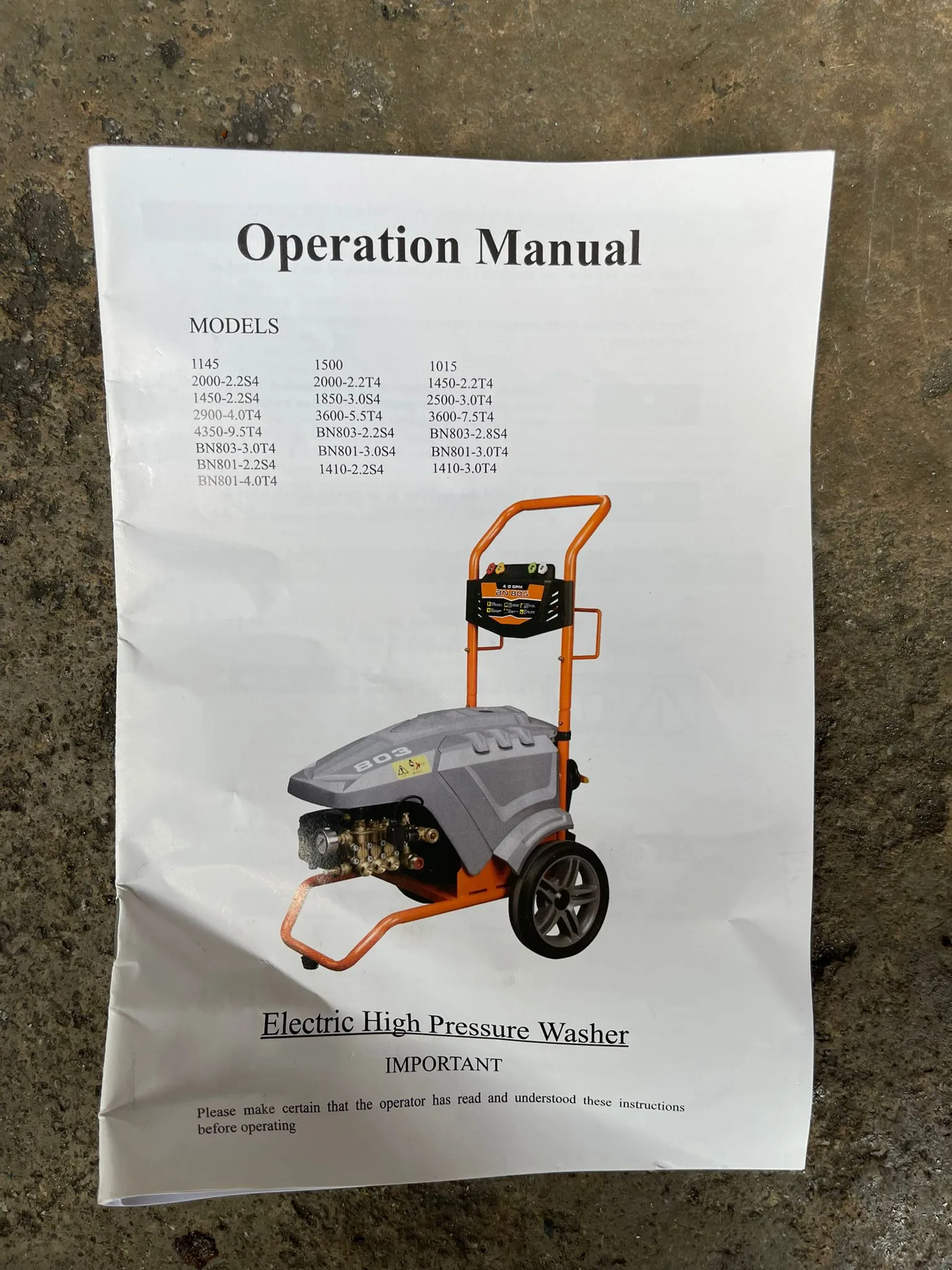 Aiko 240V Contractor Frame High Pressure Cleaner Come With 20m Hose| Model : HPW-BNC301-2.2S4
