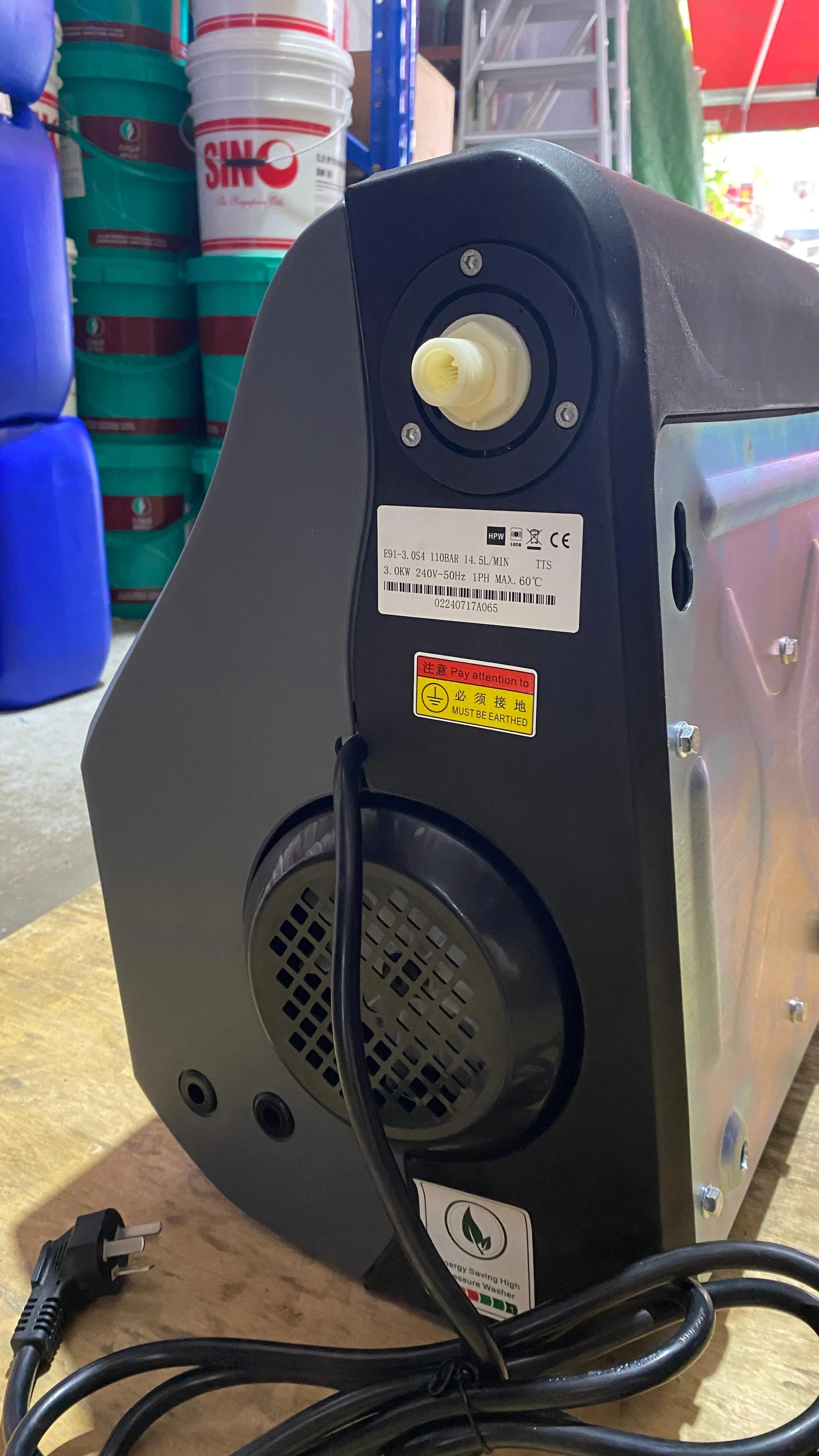 Aiko 240V High Pressure Washer (Wall Mounted) 3.0KW 110BAR C/W 8mm*10m Hose & Short Trigger Gun & Pennant Motor with Smart Control | Model : HPW-E91-3.0S4