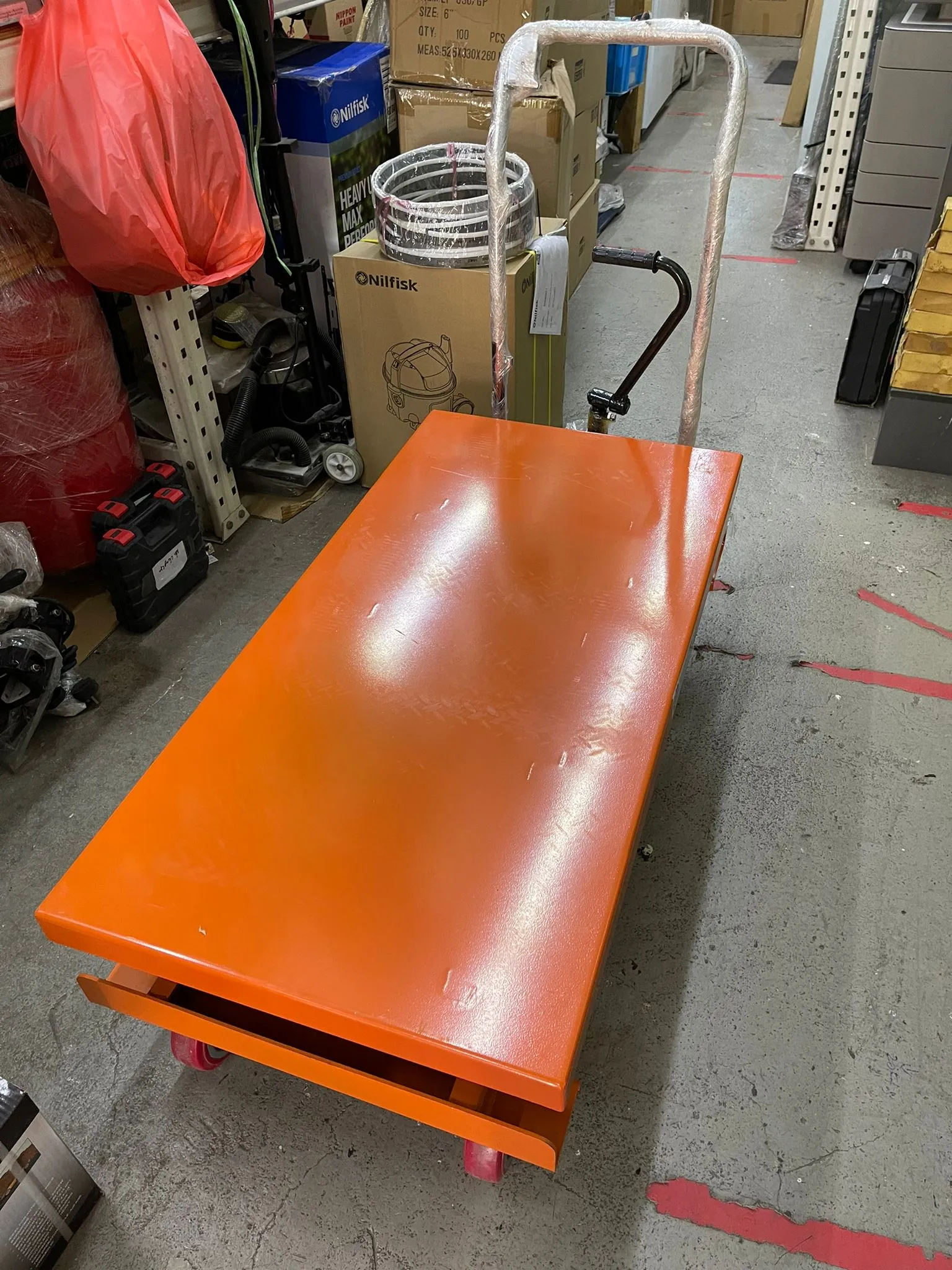 Aiko 800kg . 1500mm Hydraulic Scissor Table Lift Truck | Model : PT-WP800-1.5M