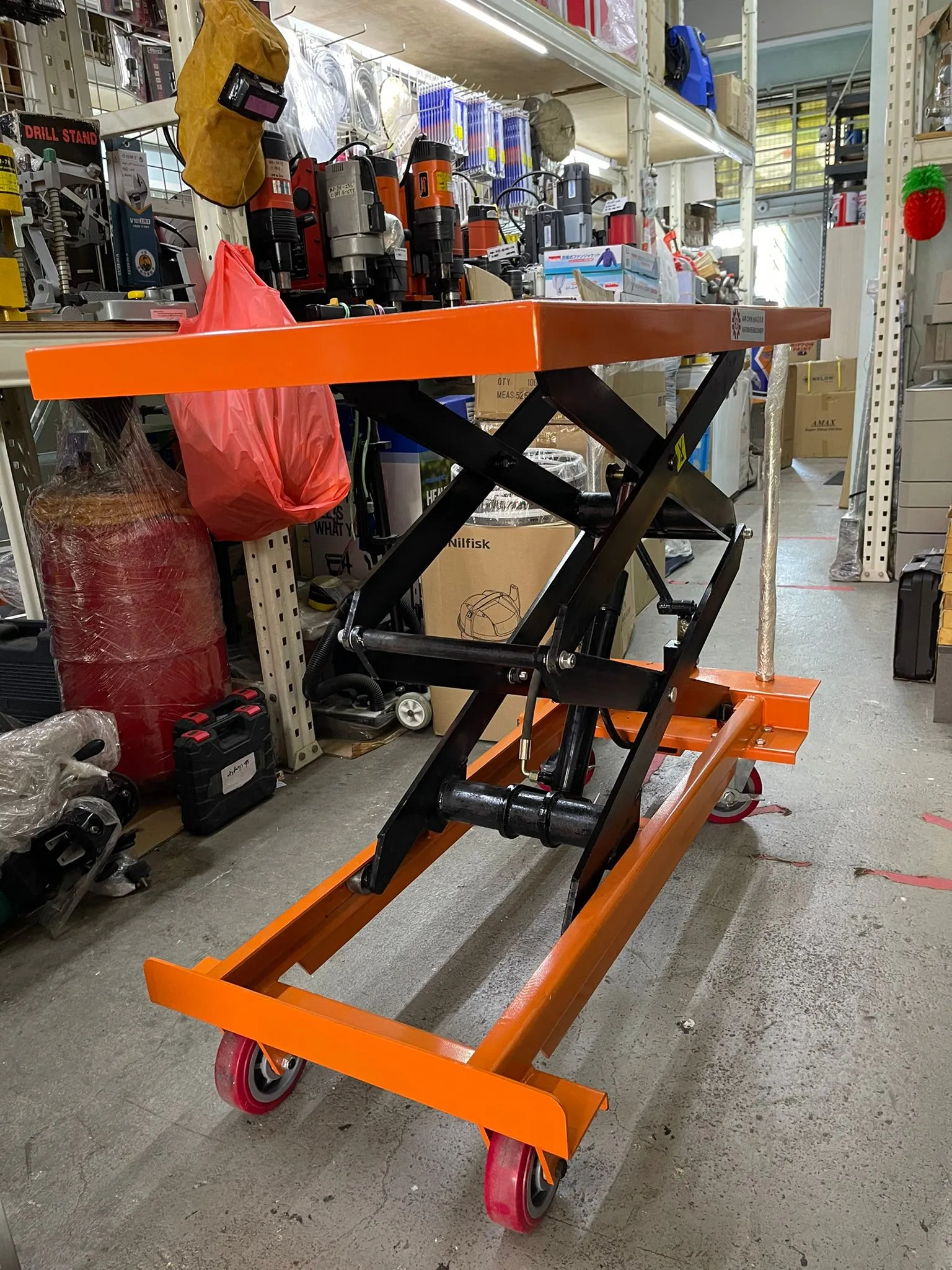 Aiko 800kg . 1500mm Hydraulic Scissor Table Lift Truck | Model : PT-WP800-1.5M