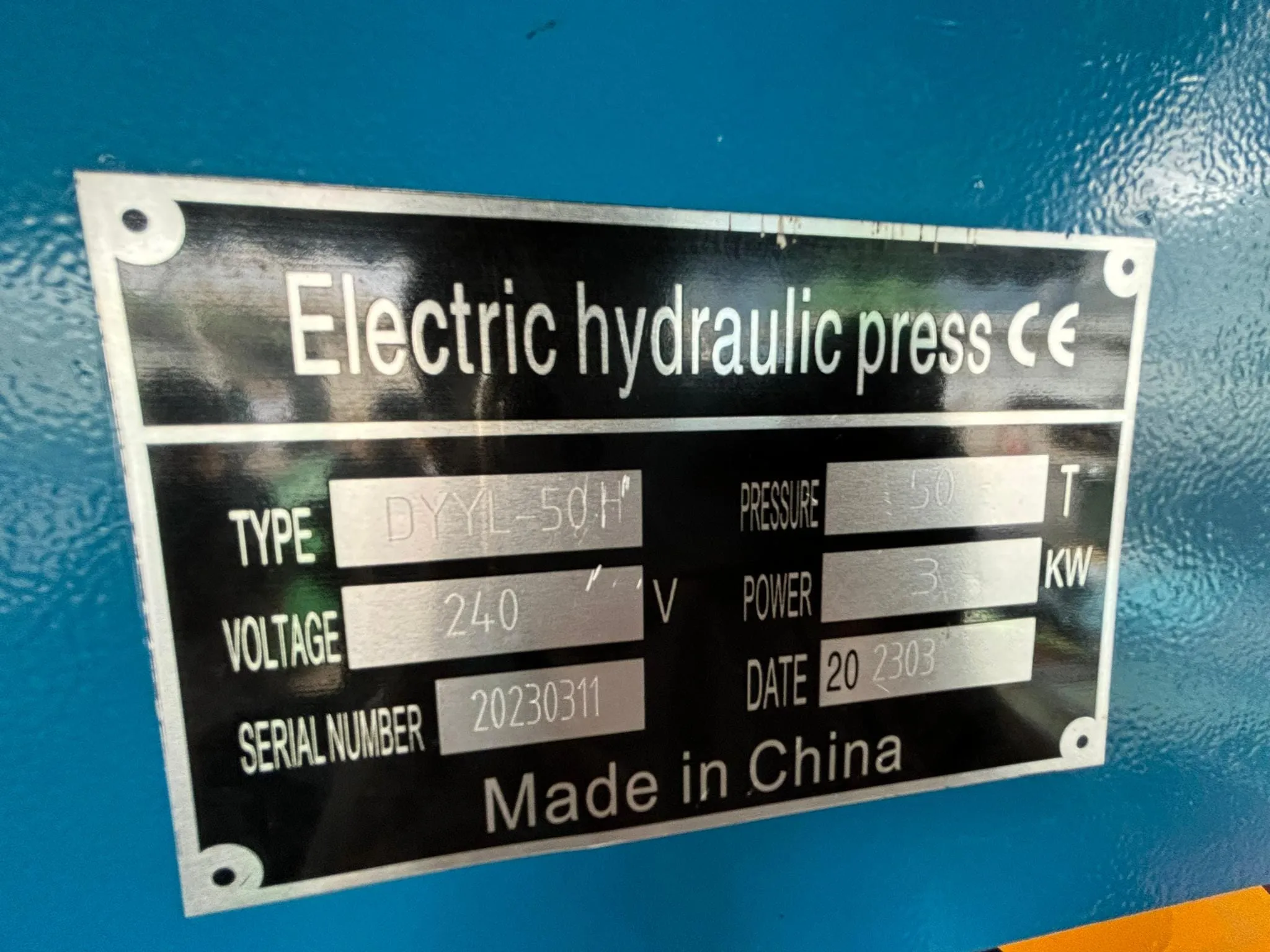 Aiko DYYL-50H 380V 50 Tons Electric Hydraulic Shop Press With Hand Winch Lifter | Model : DYYL-50H-3-YM
