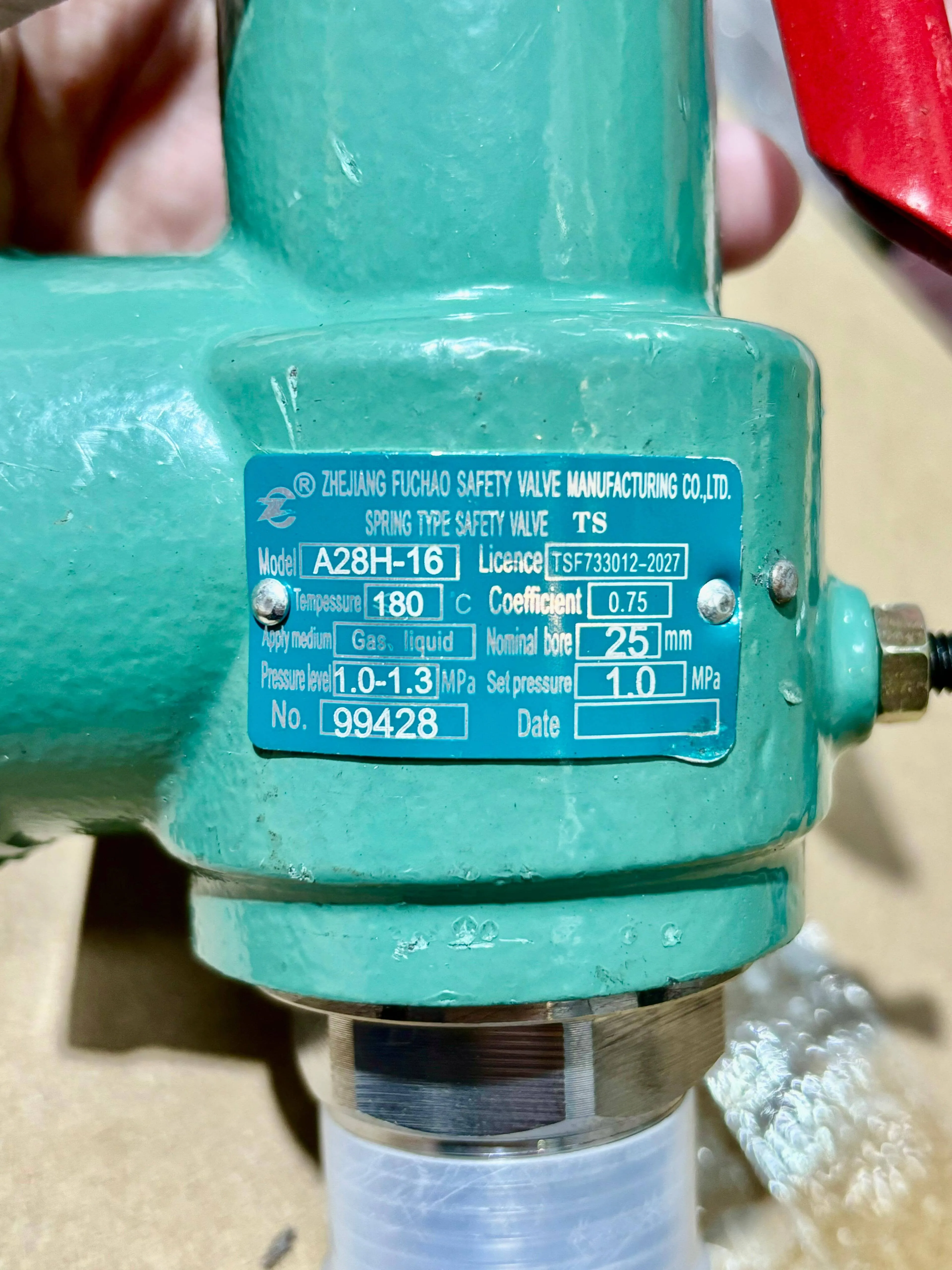 Aiko Steam Safety Valve 1 10BAR | Model : SV-A28-10-10
