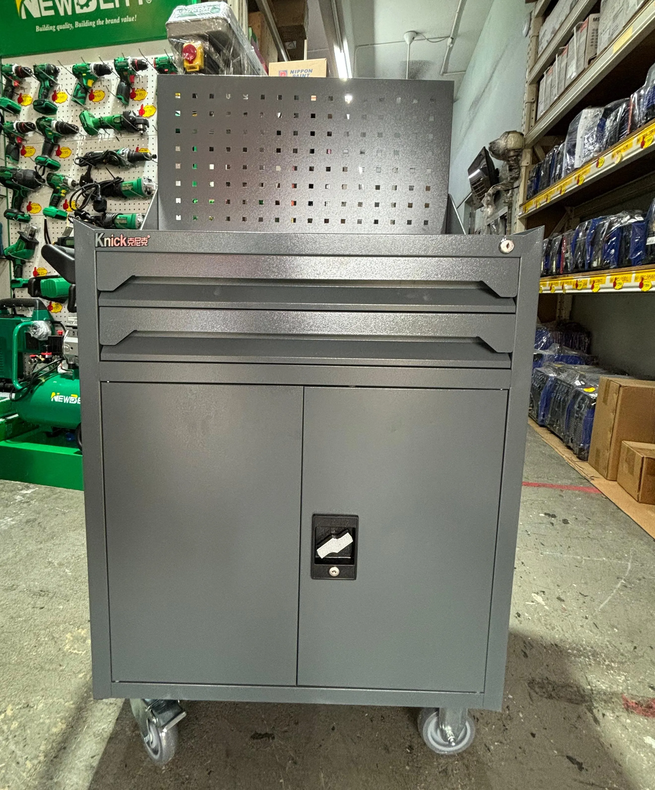 Aiko Tools Trolley with 2 Drawer and Tool Panel - Empty | Model : TB-XG-2D-TRL