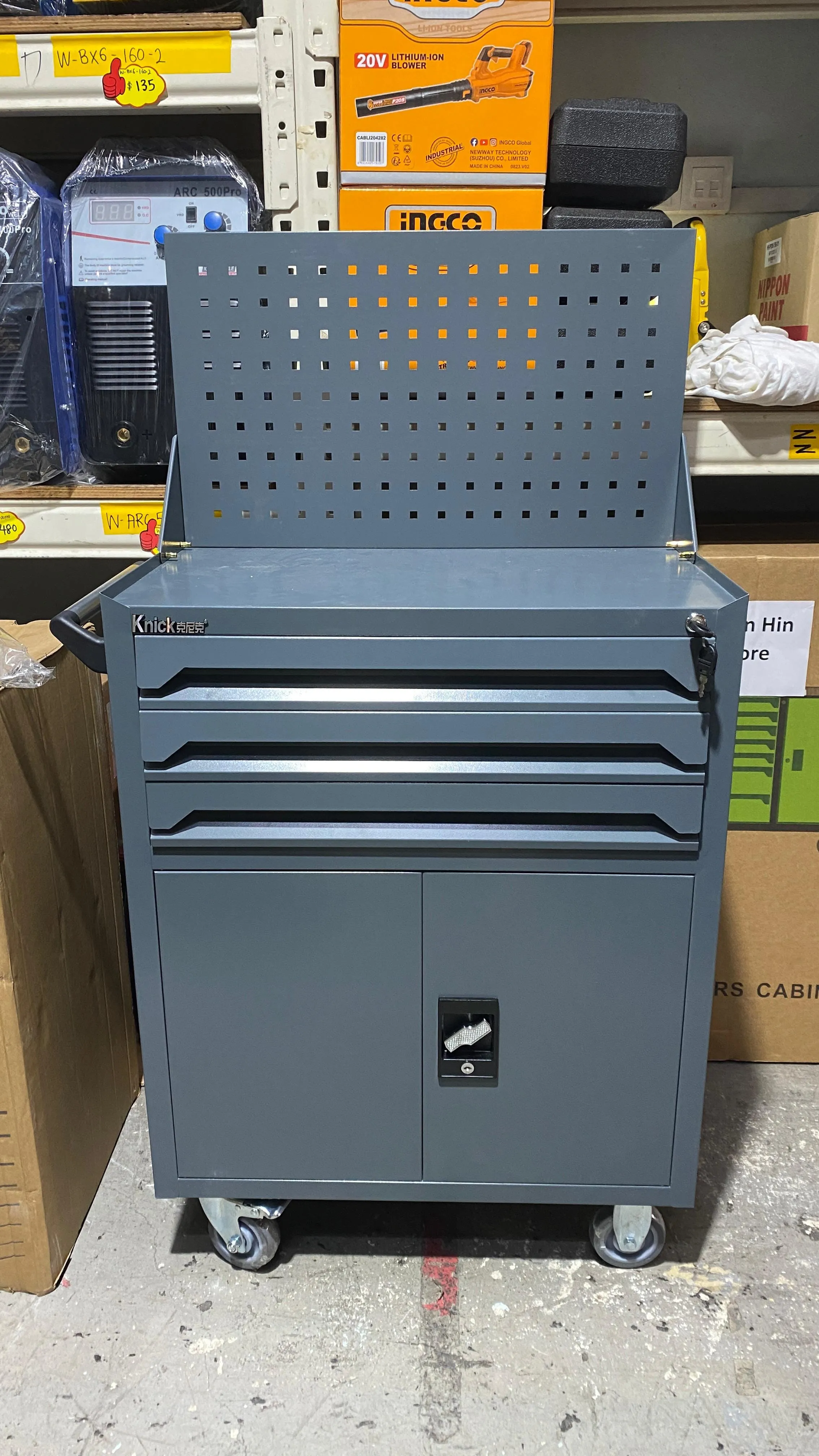 Aiko Tools Trolley with 3 Drawer and Tool Panel - Empty | Model : TB-XG-3D-TRL