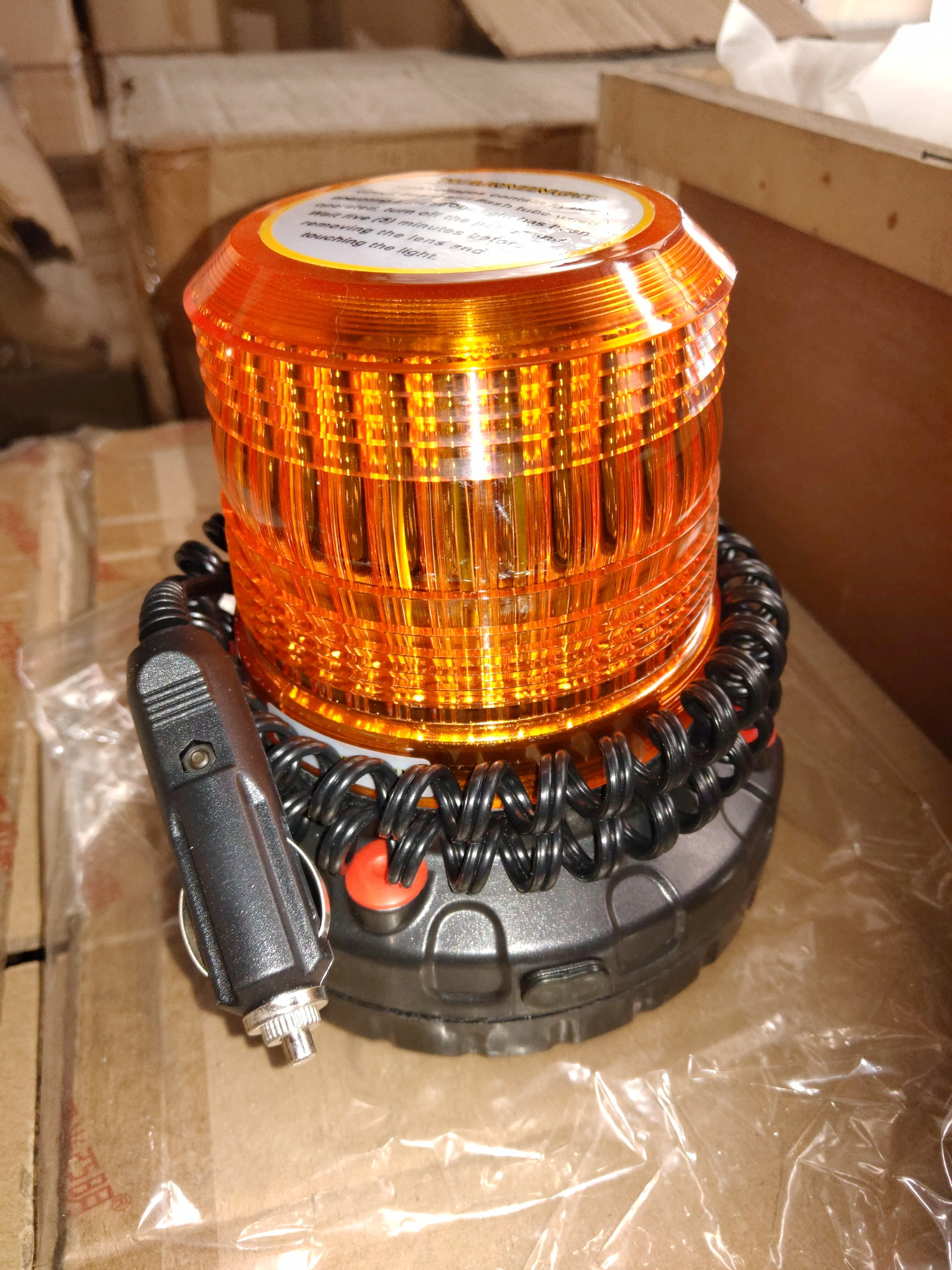 AIKO Yellow LED Revolving Warning Light with Magnetic Base and Car Plug | Model : RL-7712