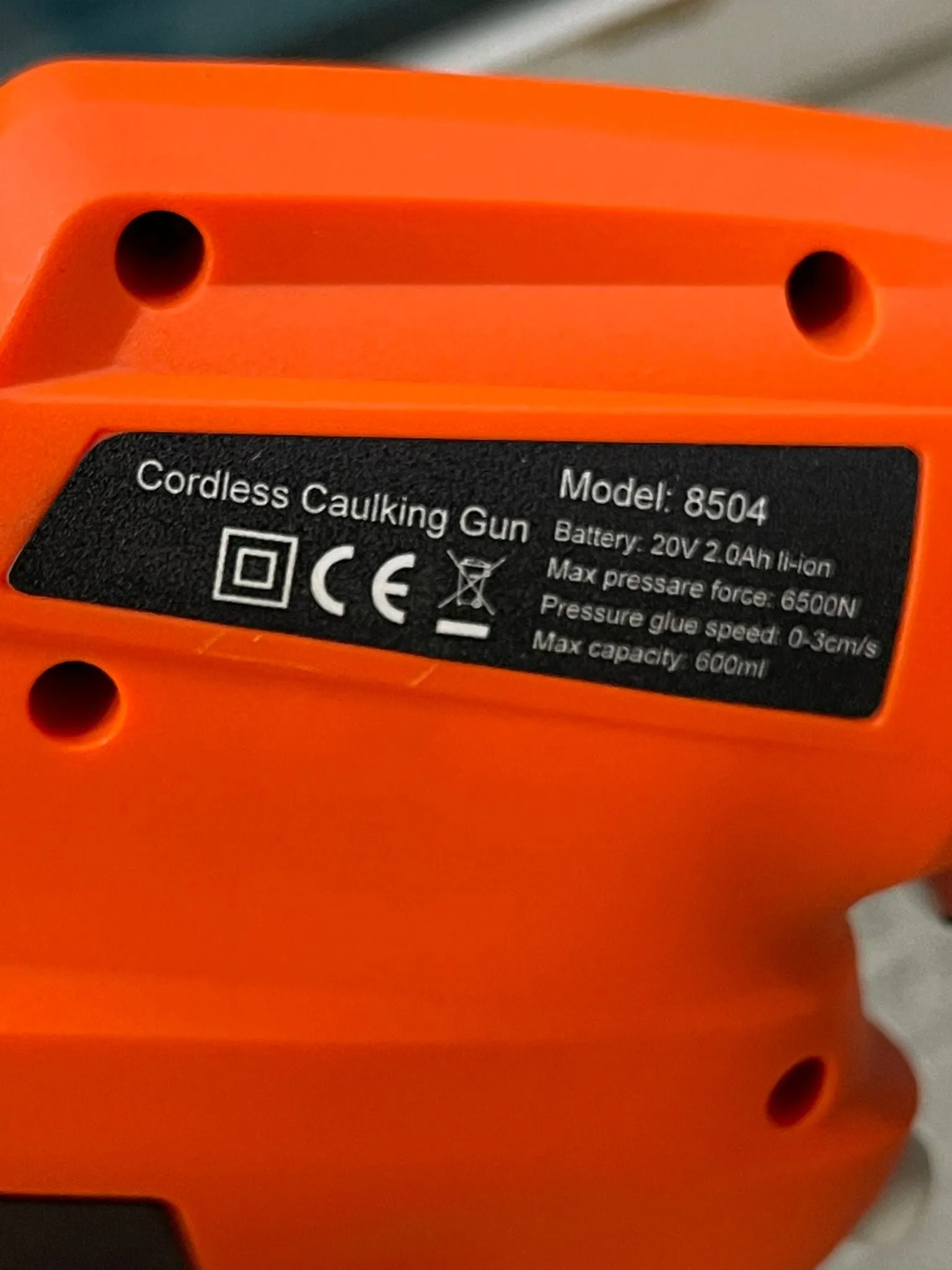 Airstrong 21V. 600mm Cordless Sausage Caulking Gun | Model : CG-YM-G8504