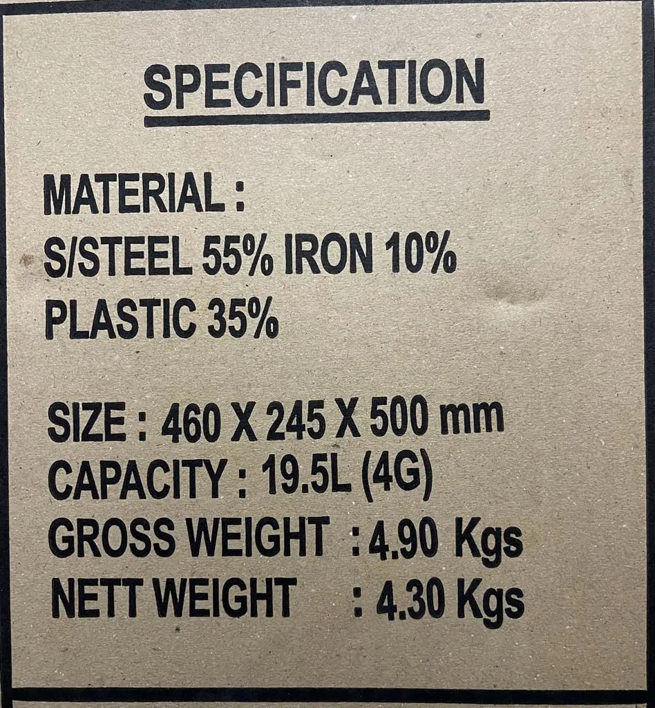 Anchor Stainless Steel Sprayer 4 Gallon (19.5L) | Model : SPRAYER-SS4G