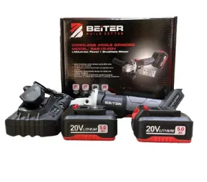 Beiter BA618-20V Cordless Angle Grinder 20V Brushless with 5.0Ah Batt Li-Ion 4 & Charger | Model : BA618-20V