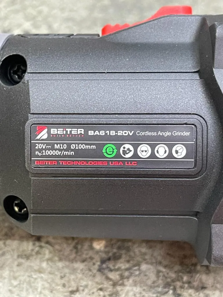Beiter BA618-20V Cordless Angle Grinder 20V Brushless with 5.0Ah Batt Li-Ion 4 & Charger | Model : BA618-20V