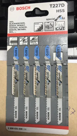 Bosch T227D HSS Jig Saw Blade Designed for Aluminium | Model : T227D