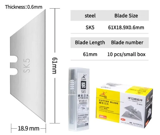 Cutter Blade For Folding Knife (10pc/card) | Model : RT-BE25