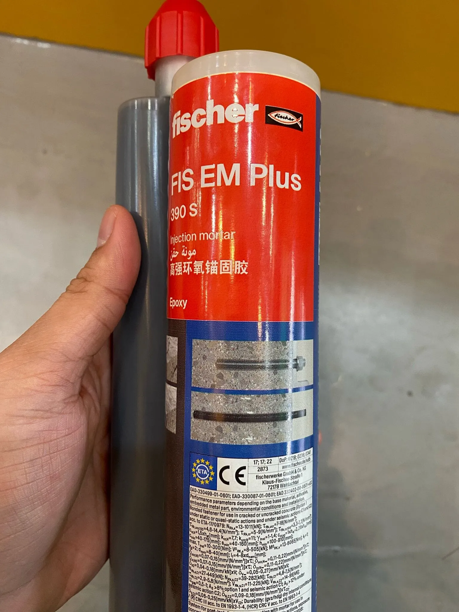 Fischer EM Plus 390 S Injectable Mortar (544155)(RE500)(6pc/Box) Slow Dry | Model: 544155
