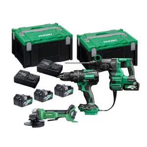 Hikoki 36V Cordless Power Tool Set Rotary Hammer   Impact Driver Drill   Angle Grinder | Model : H-C2-DH3628DA-E