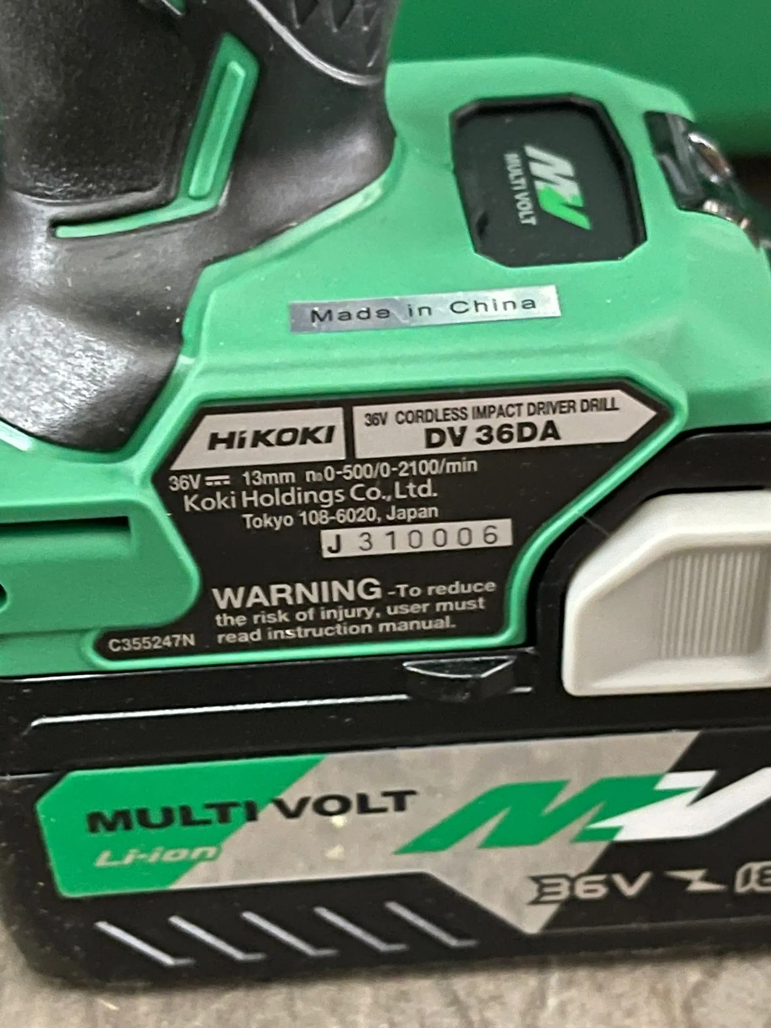 Hikoki 36V Multi Volt Cordless Rotary Hammer Dh36Dpa  Dv36Da | Model : H-DH36DPA-C
