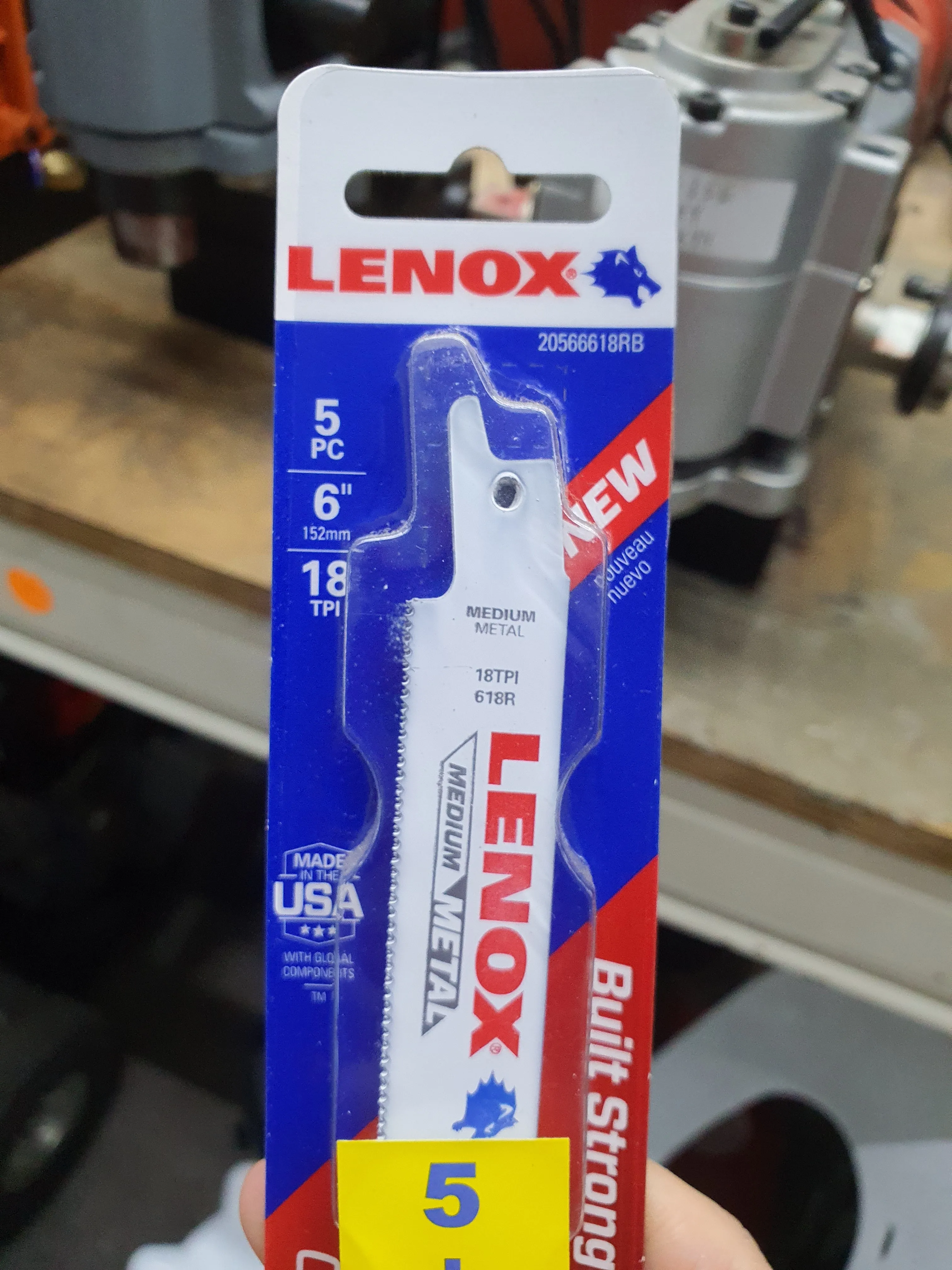 LENOX 618R Bi-metal Reciprocating Saw Blade (5Pc/Pkt) | Model: 085-09-618R
