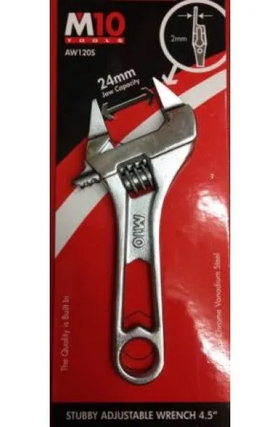 M10 Stubby Adjustable Wrench 4.5 (AW120S) | Model : 005-005-045