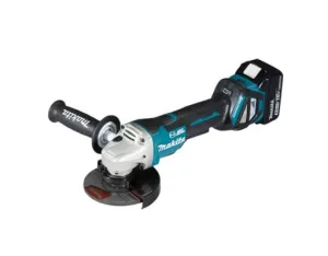 Makita 18V 5 DGA517RTE Cordless Angle Grinder   (Rapid Charger (DC18RC). 2X18V-5.0Ah Batteries (BL1850B)) With Paddle Dead Man Switch | Model : M-DGA517RTE
