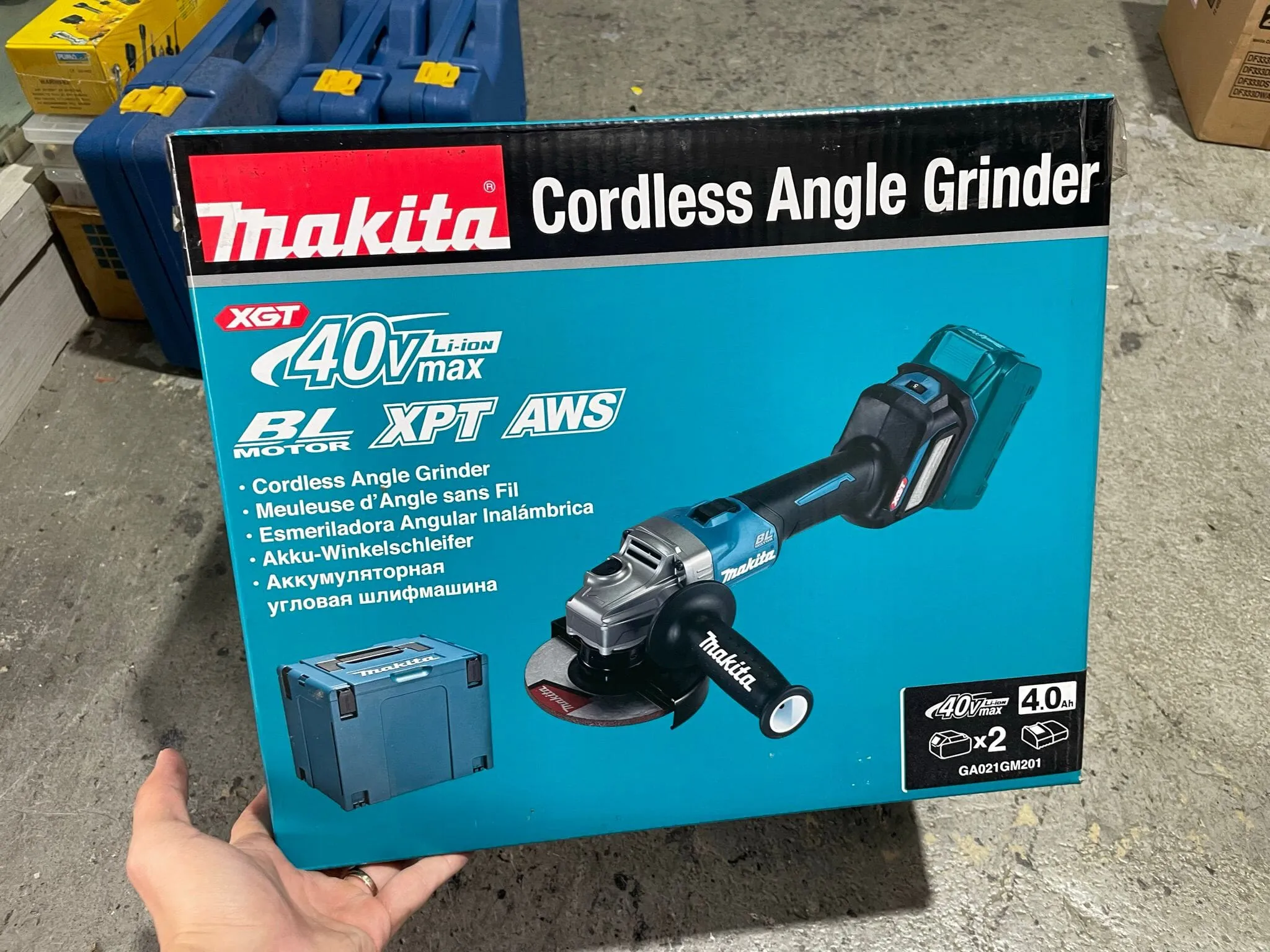 Makita 4 40V Cordless Brushless Angle Grinder GA021GM201 Come With 4.0Ah battery and Charger | Model : M-GA021GM201