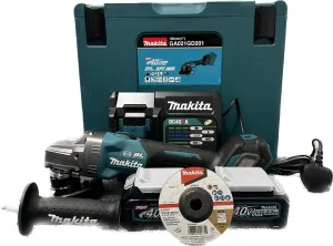 Makita 4 40V Cordless Slide Switch Brushless Angle Grinder  GA021GD201 Come With 2.5Ah battery and Charger | Model : M-GA021GD201
