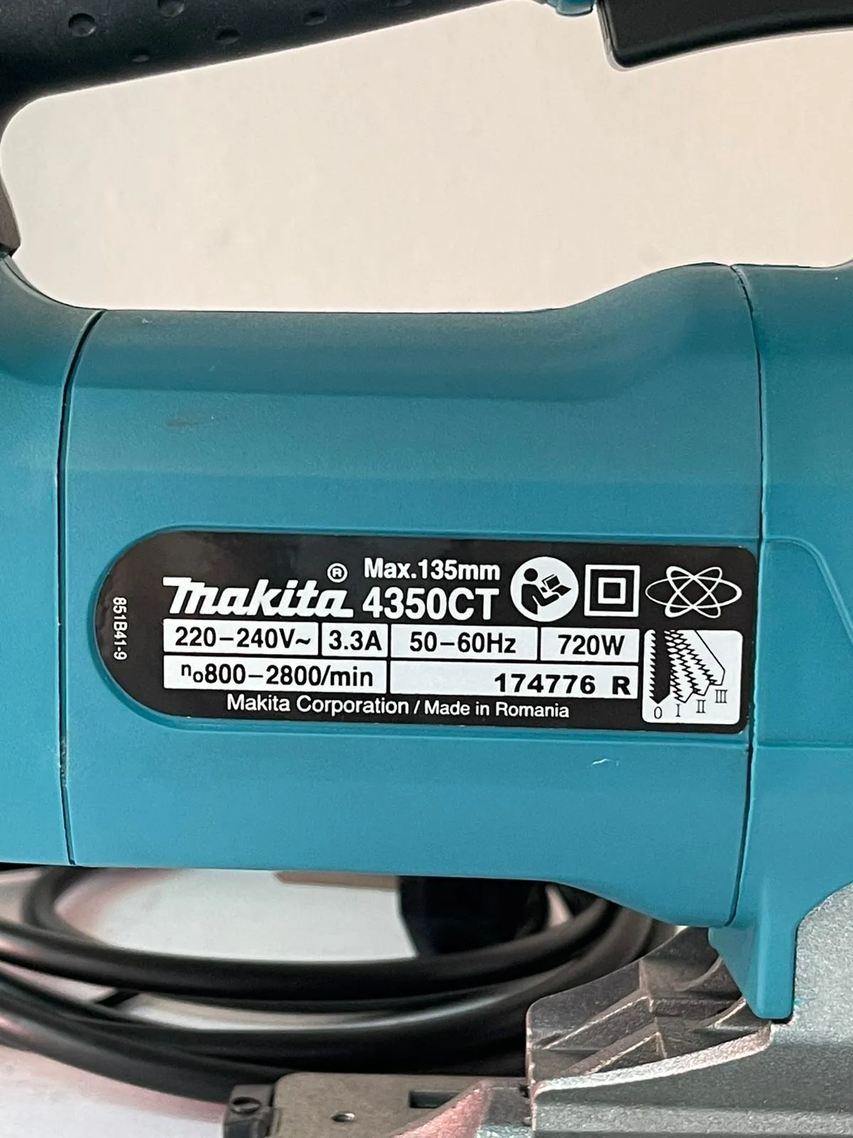 MAKITA AC JIG SAW 4350CT 720W | Model : M-4350CT (Discontinued. Replaced by JV0600K)