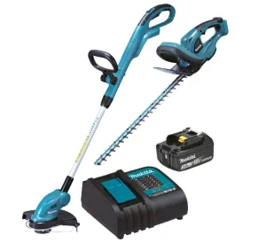MAKITA DLX2051S 18V Cordless Combo Kit: Hedge Trimmer DUH523Z   String Trimmer DUR181Z   Rapid Charger DC18SD   3.0Ah Battery BL1830B | Model: M-DLX2051S