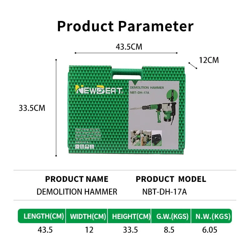NEWBEAT 1050W Demoliton Hammer/Breaker (0810) | Model : NBT-DH-17A