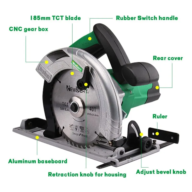 NEWBEAT 1450W Electric Circular Saw 185MM | Model : NBT-CS-185B