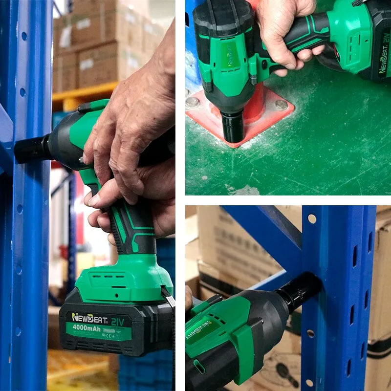 NEWBEAT 21V Cordless 1/2 700 NM Impact Wrench (Brushless) C/W 2 Battery 1 Charger | Model : NBT-CIW-21F-700