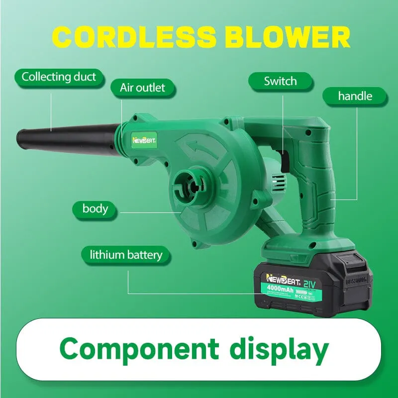 NEWBEAT 21V Cordless Leaves Blower C/W 2 Battery & 1 Charger | Model : NBT-CB-2.0A