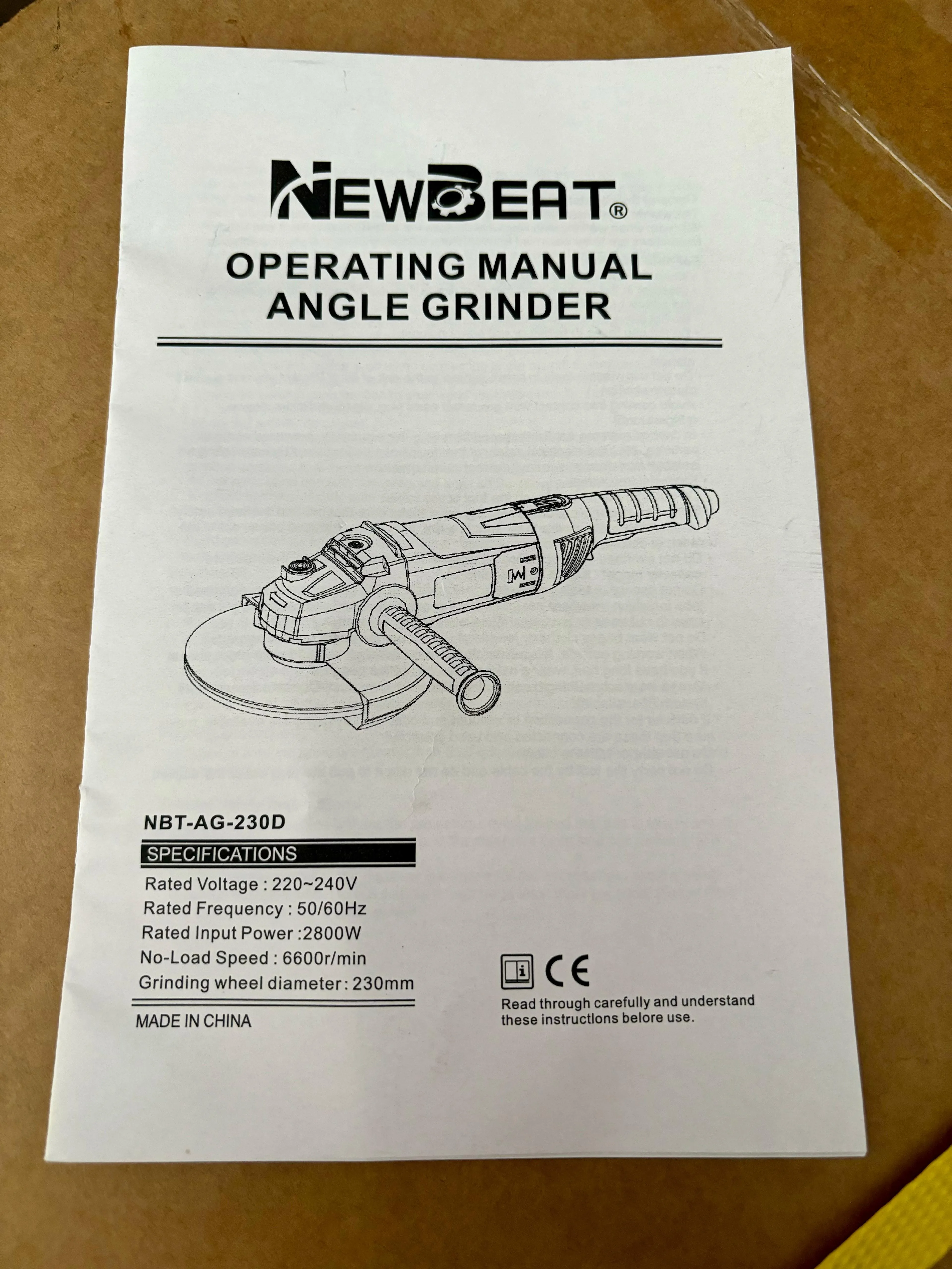 NEWBEAT 230mm 9 Angle Grinder 2800W | Model : NBT-AG-230D