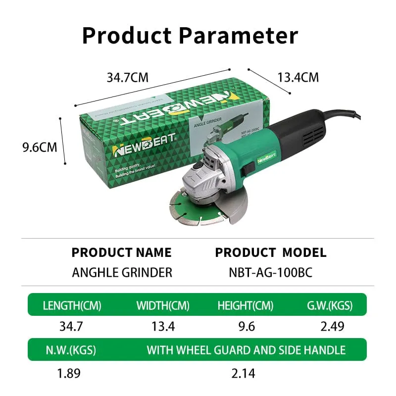 NEWBEAT 4 Angle Grinder 1000W (Side Switch) | Model : NBT-AG-100BC