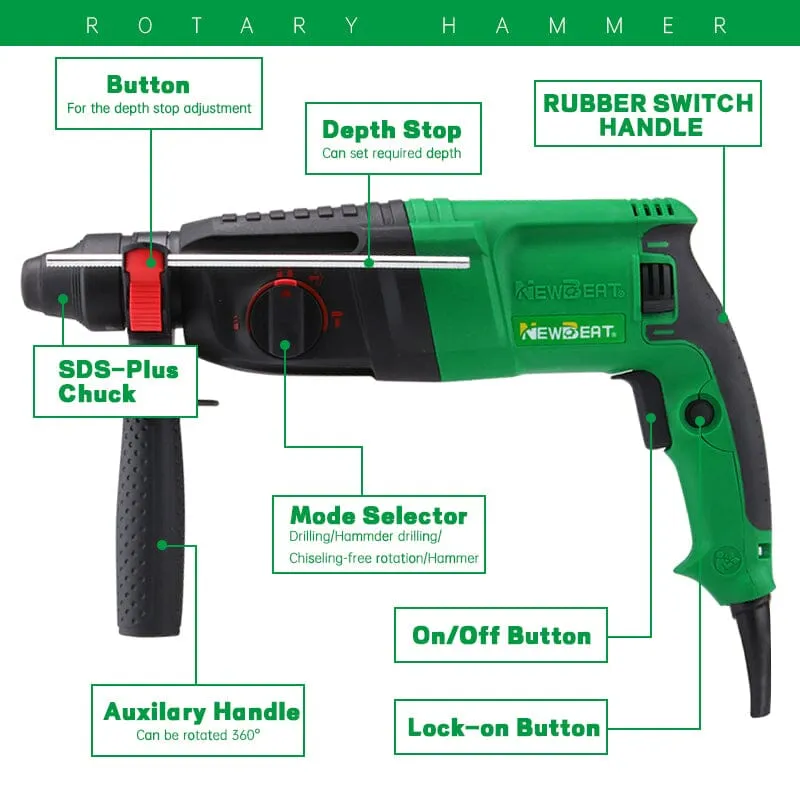 NEWBEAT 800W Rotary Hammer 26MM  | Model : NBT-RH-26A