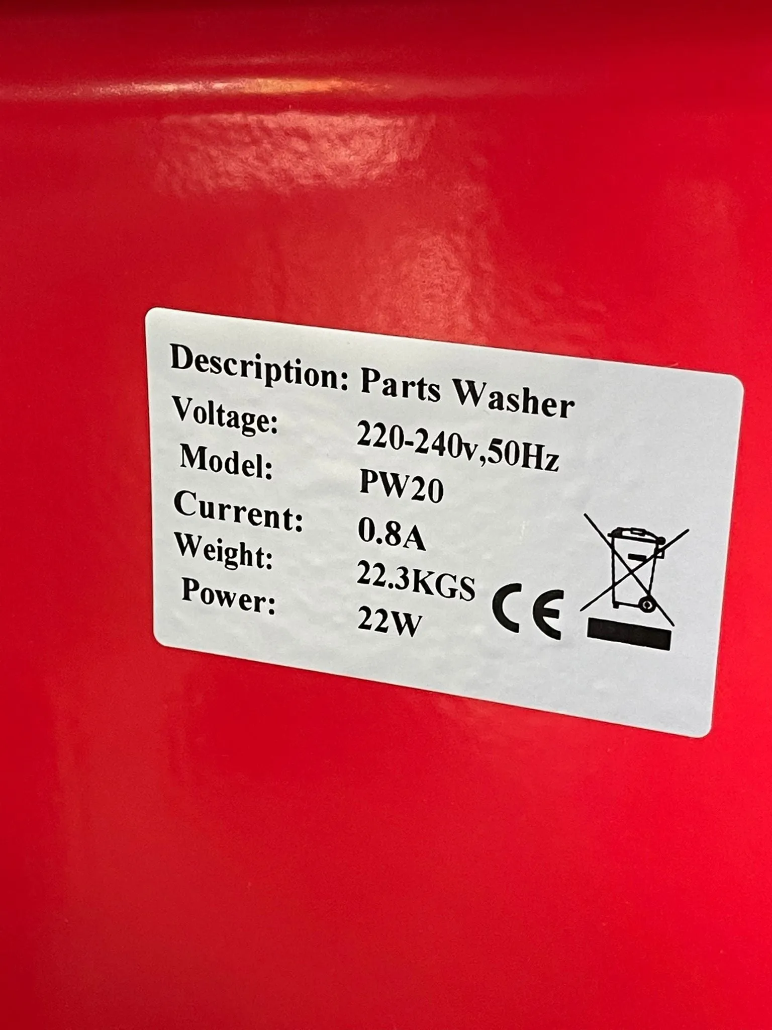 Nichi 230V 20 Gallon Part Washer (Diesel Cleaner) | Model : PW20