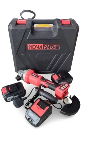 Nova Plus (NovaPlus) Brushless Angle Grinder 4 20V Come With 2pcs 3.0ah Battery & 1pc Charger | Model: NP6904