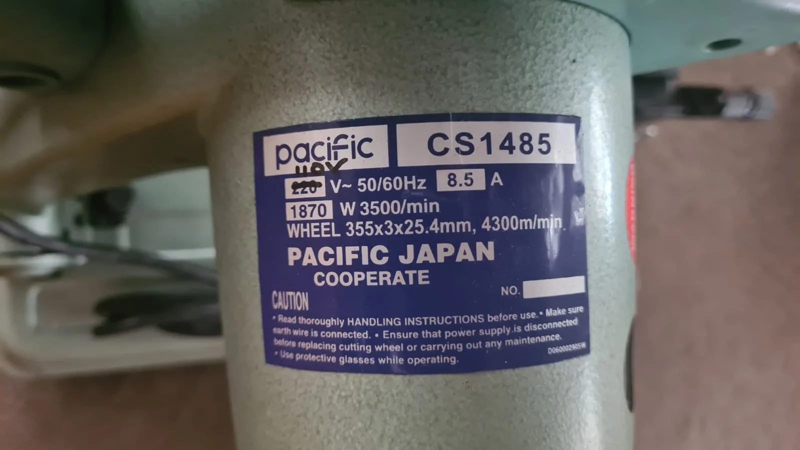 Pacific 14 110V Cutting Machine | Model : PAC-110-14