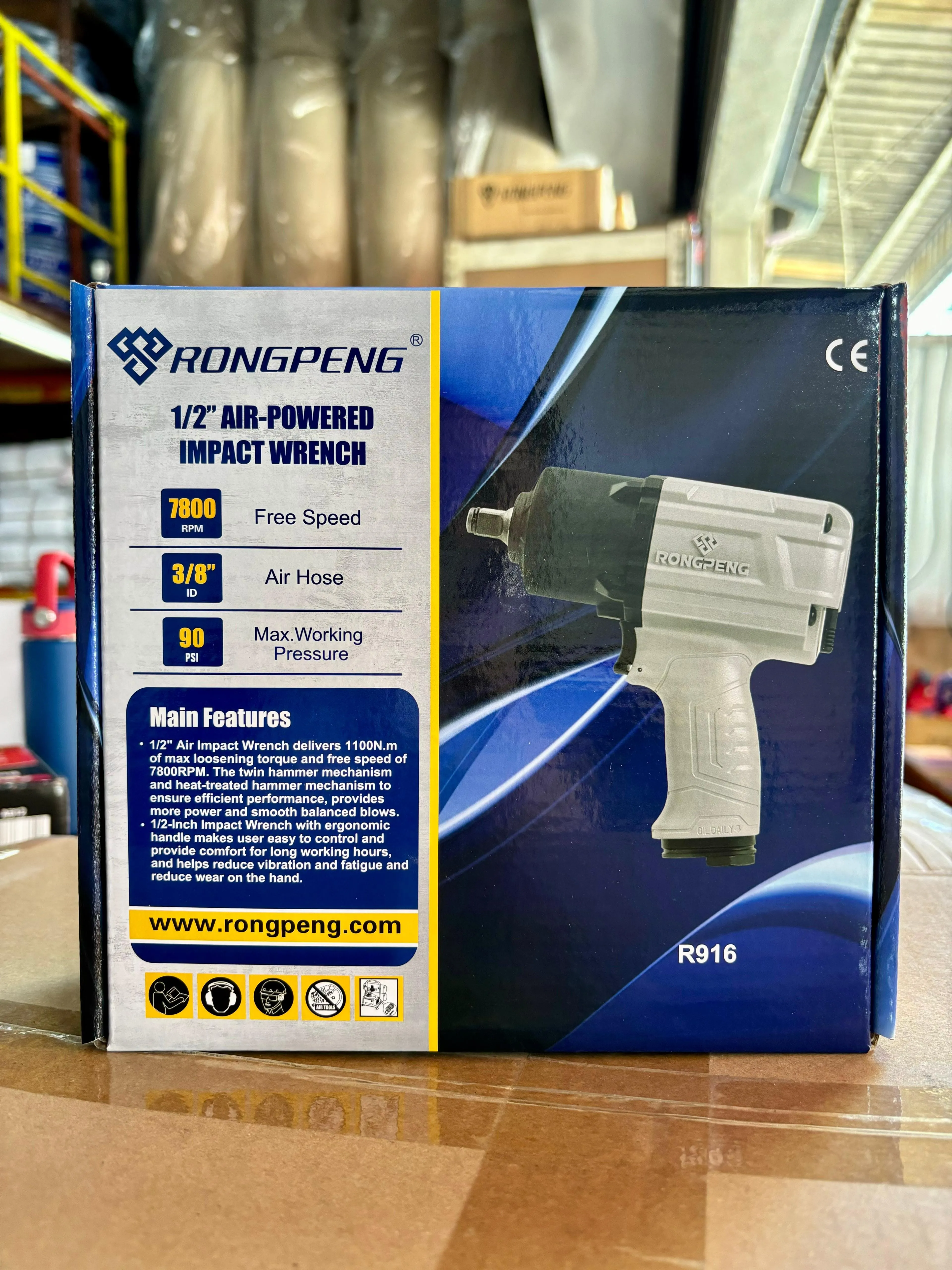 RONG PENG Air Impact Wrench 1/2 Max Torque 1100 N.m | Model : AT-RP916