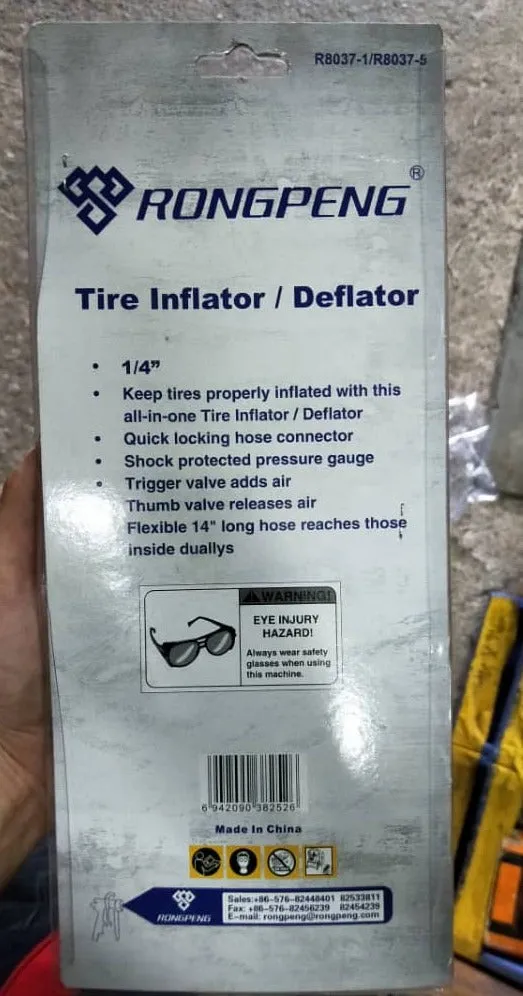 Rong Peng Rp8037-1 Tyre Inflating Gun (Tire Inflator ) with Pressure Gauge| Model : TG-RP8037