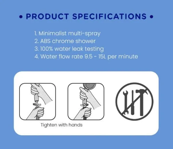Selleys Classic Shower Head (5 functions) | Model : SEY-S6029-H