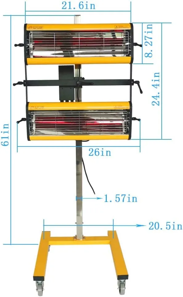 Solad 2 x 1050W Infrared Paint Lamp Heater | Model: AM-B2EA