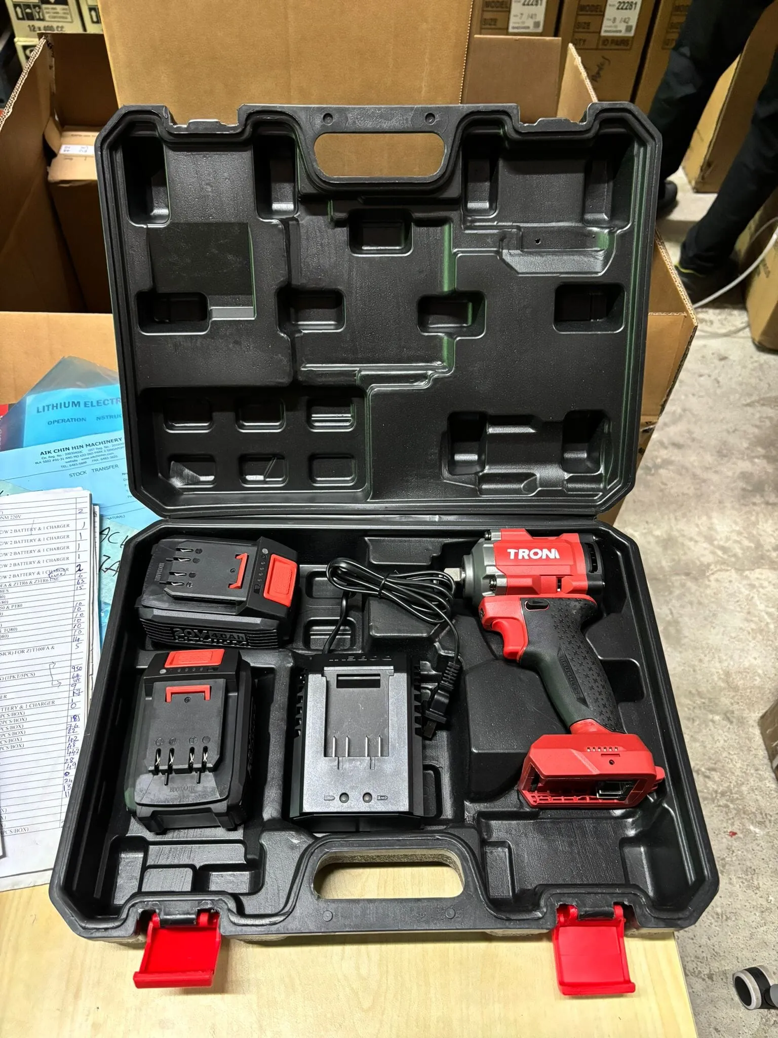 TROM 20V Cordless Impact Wrench 1/2 C/W 2 Battery & 1 Charger | Model : PB400