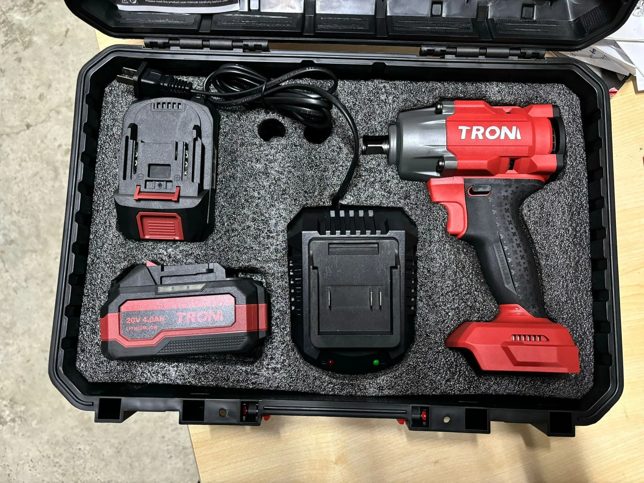 TROM 20V Cordless Impact Wrench 1/2 C/W 2 Battery & 1 Charger | Model : PB700