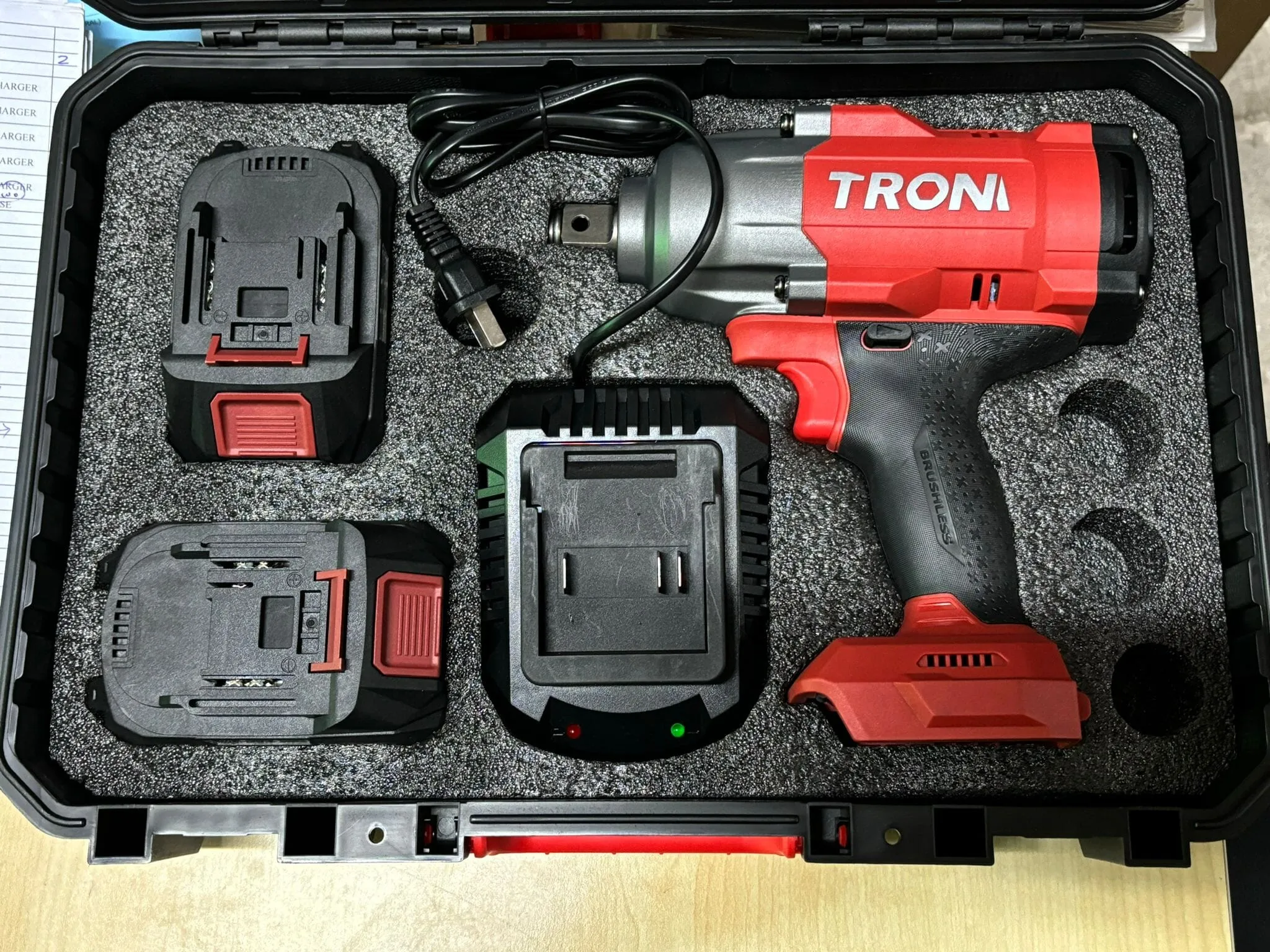 TROM 20V Cordless Impact Wrench 3/4 C/W 2 Battery & 1 Charger  | Model : PB1600