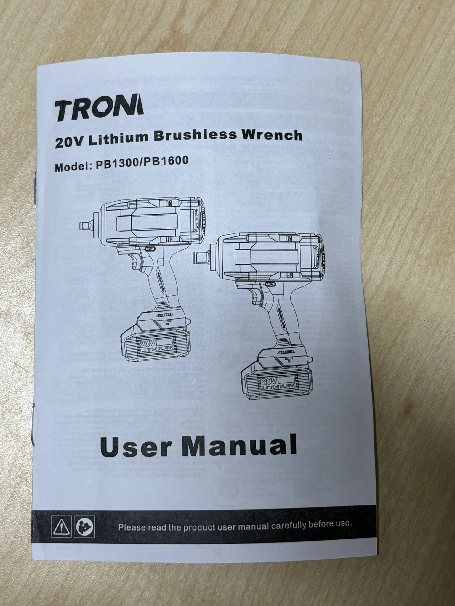TROM 20V Cordless Impact Wrench 3/4 C/W 2 Battery & 1 Charger  | Model : PB1600
