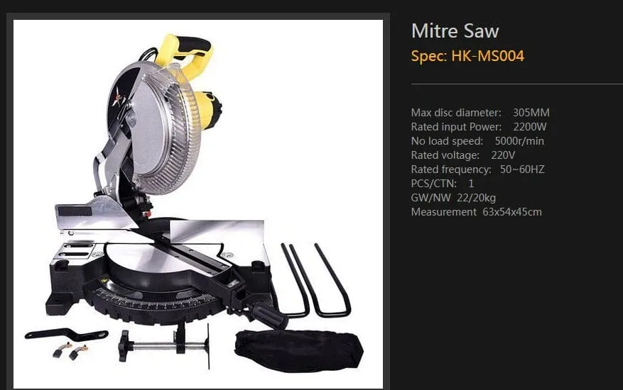 UPSPIRIT 305MM 12 MITRE SAW 230V COME WITH 12X100T ALUM BLADE | MODEL: HK-MS004