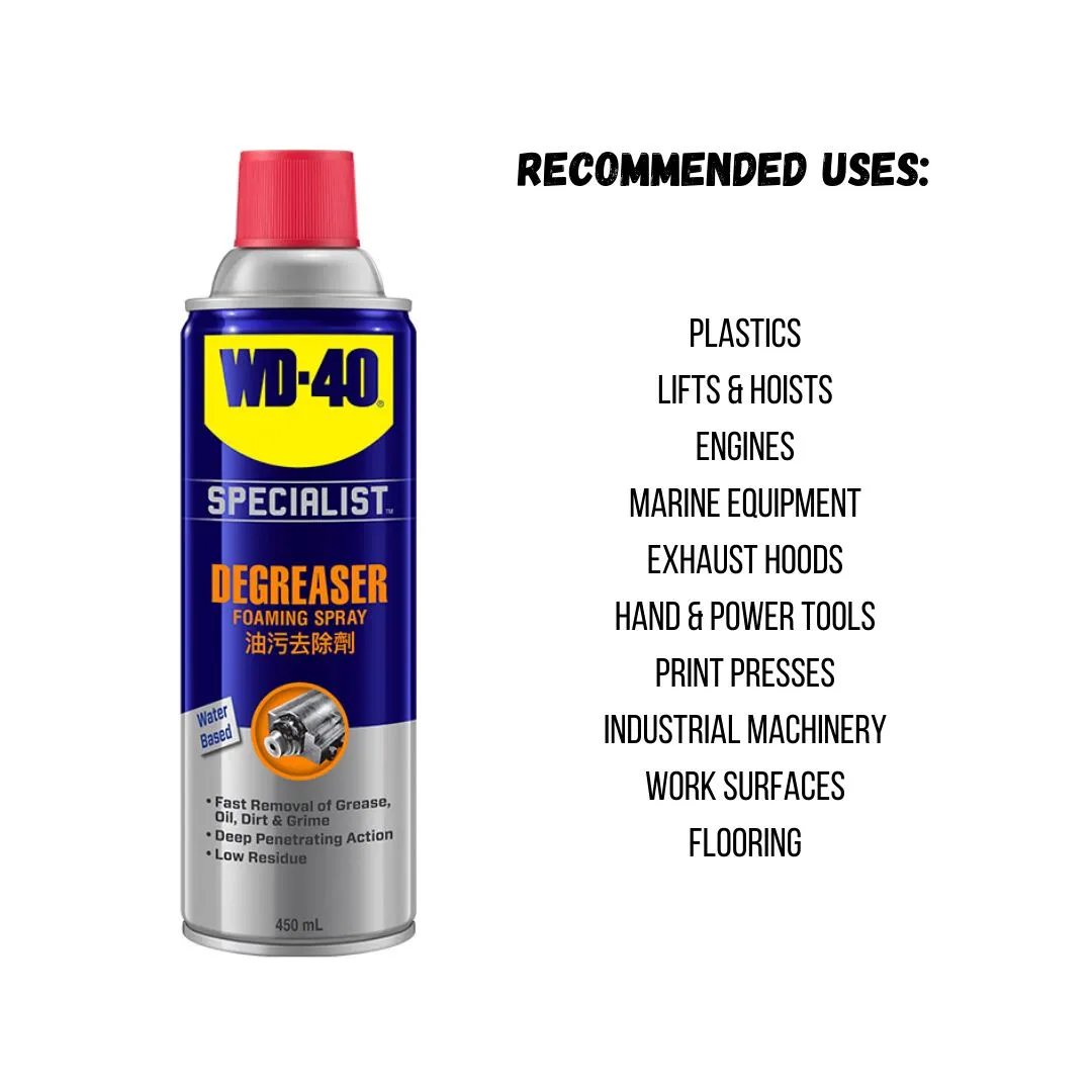 WD40 Specialist Degreaser Foaming Spray 450ml | Model: WD40-S-FAD