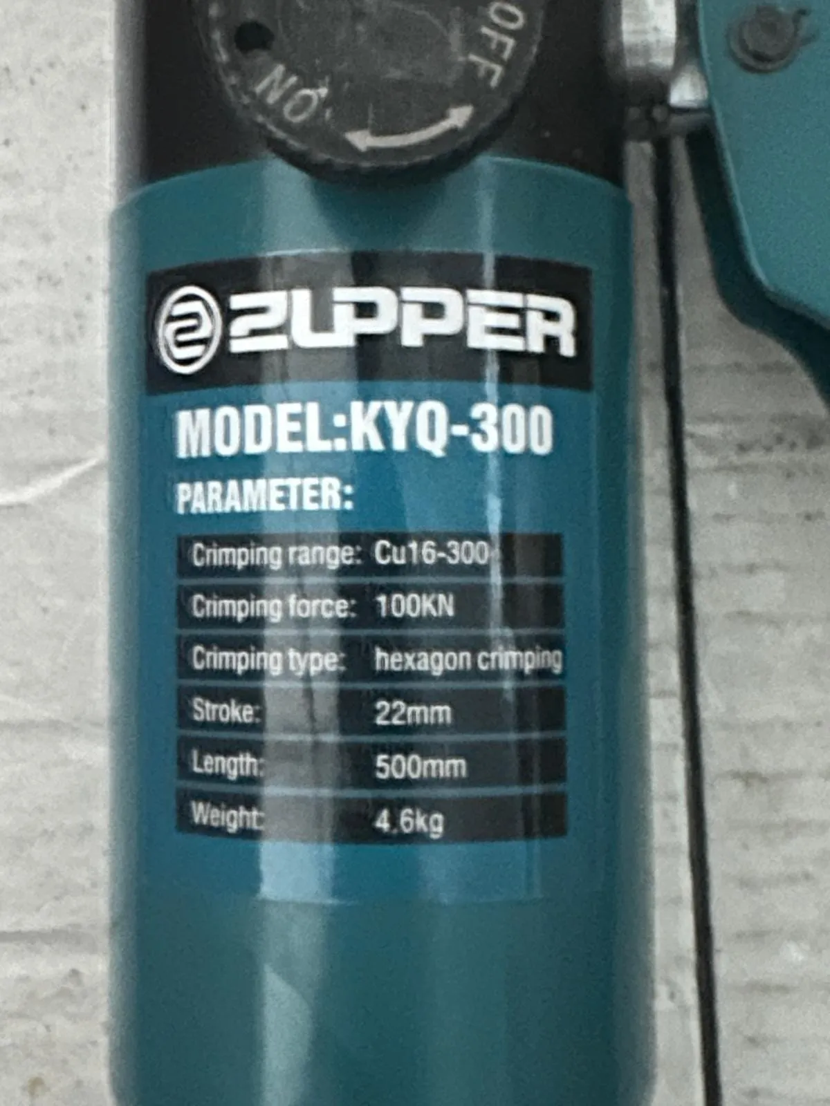 ZUPPER 16-300mm Hydraulic Crimping Tool  With Automatic Safety Device #KYQ-300 | Model: ZUPPER-KYQ-300